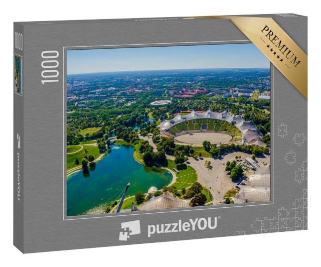 Puzzle 1000 Teile „Luftaufnahme des Olympiaparks in München“