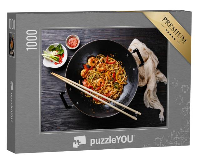 Puzzel 1000 stukjes „Udon woknoedels met garnalen en groenten“