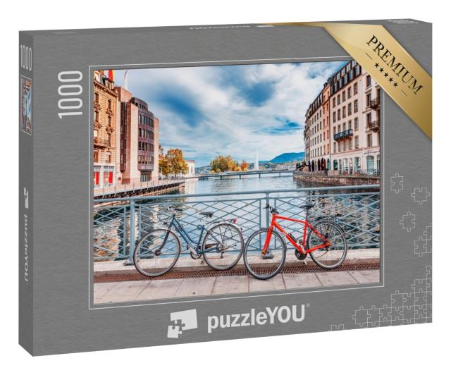 Puzzle 1000 Teile „Klassischer Blick auf die berühmten Stadt Genf in der Schweiz“
