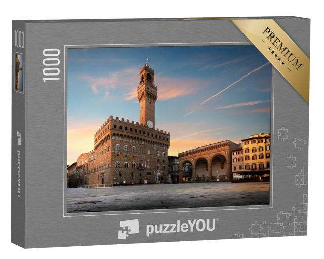 Puzzel 1000 stukjes „Piazza della Signoria in Florence bij zonsopgang, Italië“