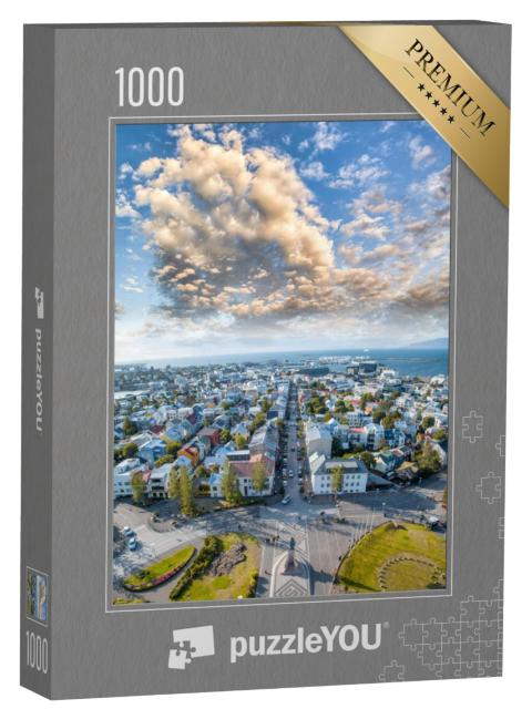 Puzzel 1000 stukjes „Uitzicht vanuit Hallgrimskirkja, IJsland“