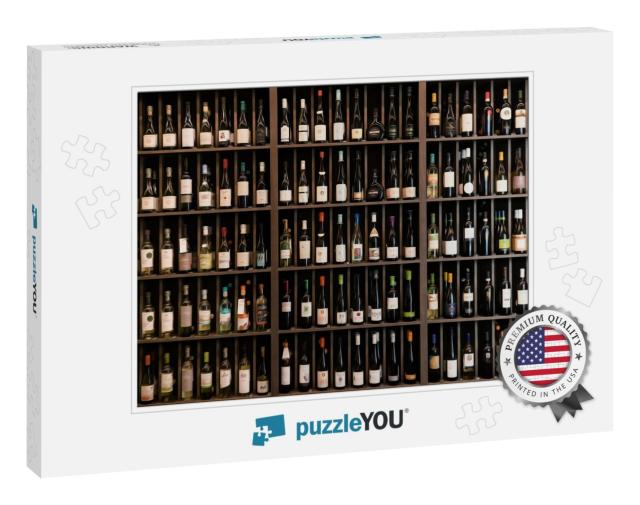 Collection of Wines in the Store of Elite Alcohol. Bottle... Jigsaw Puzzle