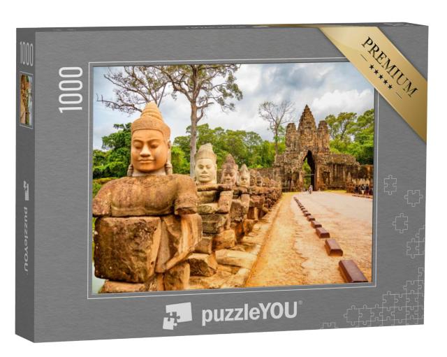 Puzzel 1000 stukjes „Sculpturen bij de zuidelijke poort van Angkor Thom, Siem Reap, Cambodja“