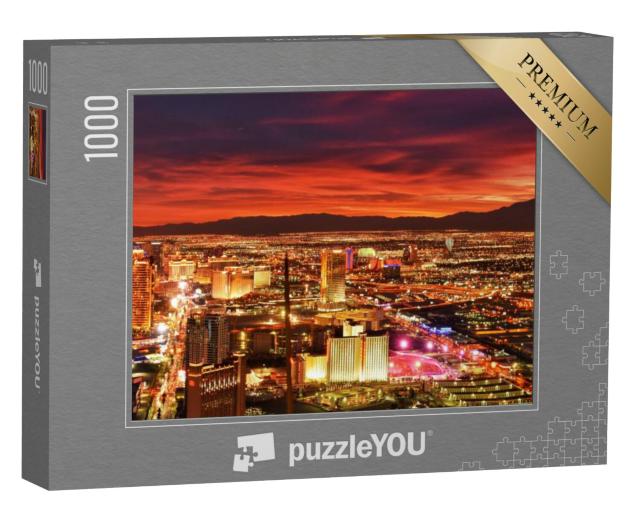 Puzzel 1000 stukjes „Las Vegas na zonsondergang“