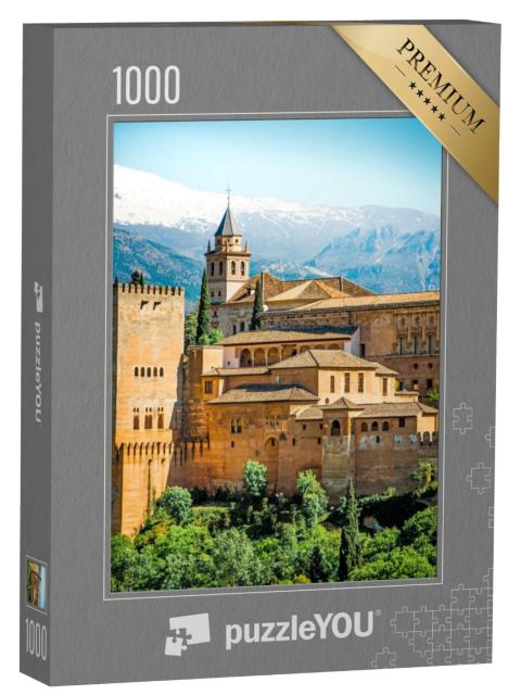 Puzzel 1000 stukjes „Uitzicht op het beroemde Alhambra, Granada, Spanje“