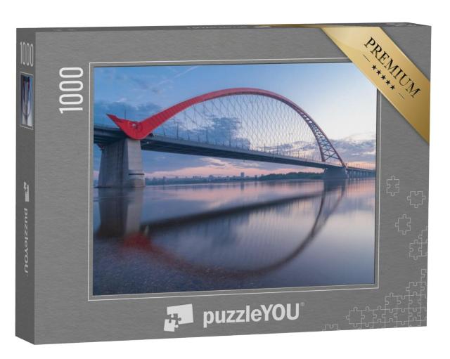 Puzzel 1000 stukjes „Bugrinsky Brug over de rivier de Ob, Novosibirsk, Rusland“