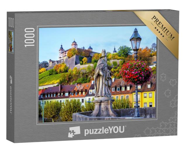 Puzzel 1000 stukjes „Burcht Marienberg vanaf de Oude Mainbrug in Würzburg, Beieren“