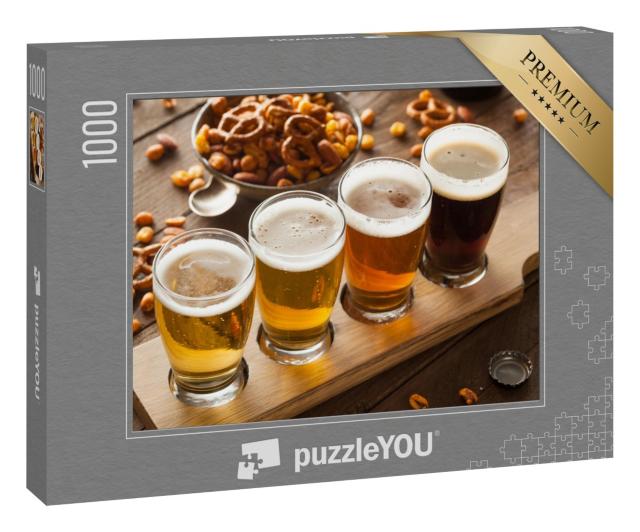 Puzzle 1000 Teile „Assortierte Biere zur Verkostung bereit“