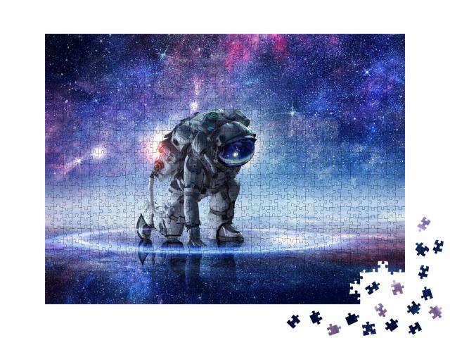 Puzzle 1000 Teile „Astronaut beginnt zu laufen“