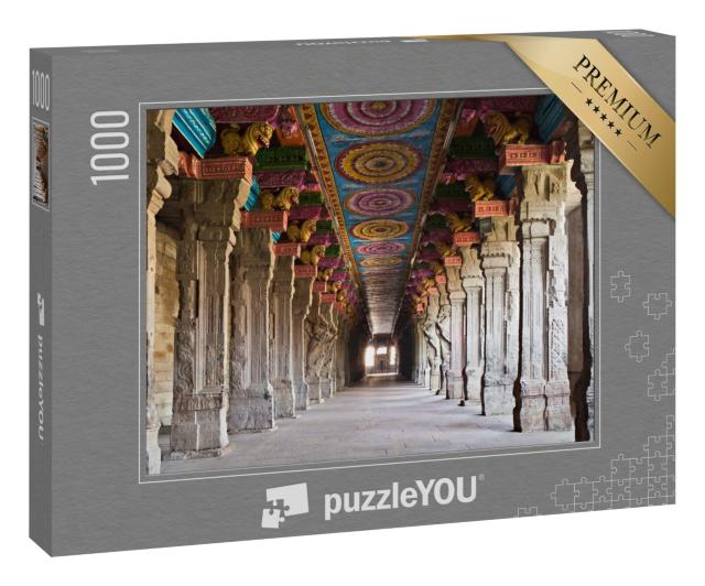 Puzzle 1000 Teile „Das Innere des hinduistischen Meenakshi-Tempels in Madurai, Indien“