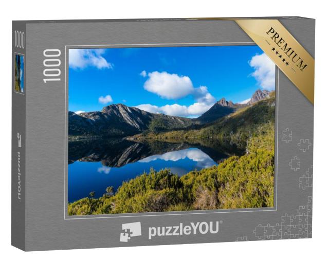 Puzzel 1000 stukjes „Spiegeling van Cradle Mountain in Dove Lake, Australië“