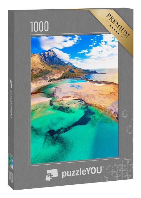 Puzzle 1000 Teile „Balos Lagune mit türkisfarbenem Wasser und weißem Sand, Kreta. Griechenland“
