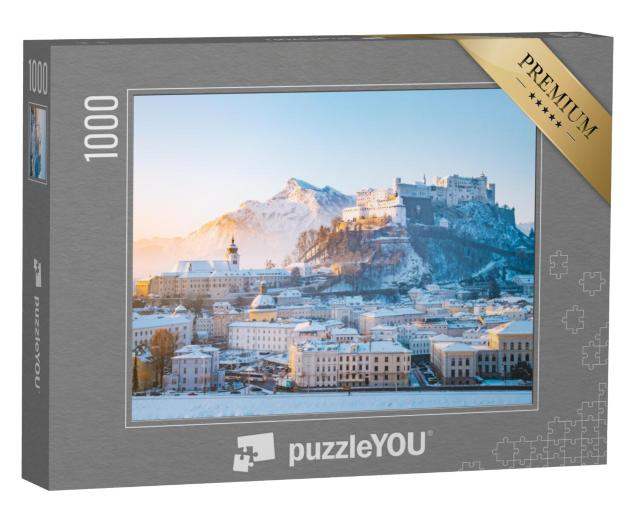 Puzzel 1000 stukjes „Salzburg met het fort Hohensalzburg en de rivier, Oostenrijk“