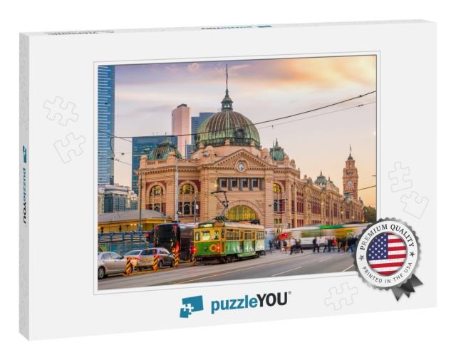 Melbourne Flinders Street Train Station in Australia At S... Jigsaw Puzzle