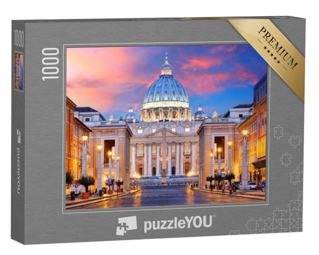 Puzzel 1000 stukjes „Vaticaanstad in het licht van de ondergaande zon“