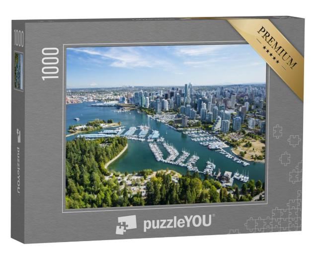 Puzzel 1000 stukjes „Luchtfoto van Stanley Park, Coal Harbour en Vancouver, BC, Canada“