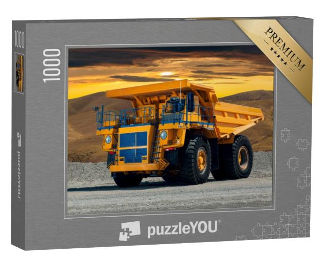 Puzzel 1000 stukjes „Een grote dumptruck in een kolenmijn“