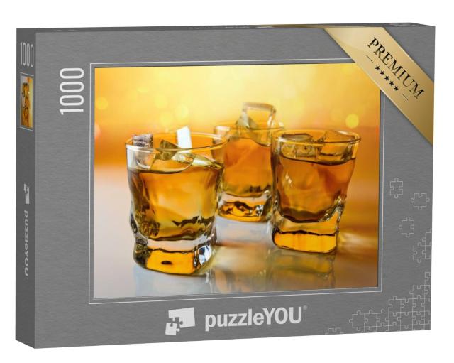 Puzzel 1000 stukjes „Drie glazen whisky met ijs“