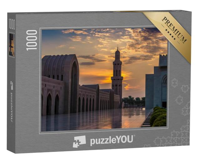 Puzzel 1000 stukjes „Zonsondergang boven de moskee in Miscat, Oman“