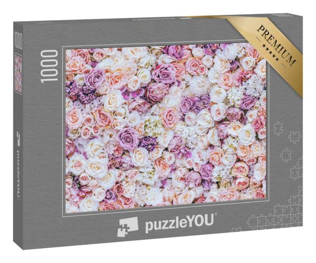 Puzzle 1000 Teile „Ein Meer von Rosenblüten“