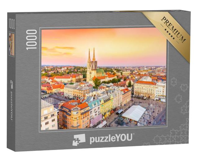 Puzzel 1000 stukjes „Ban Jelacic-plein in Zagreb, Kroatië“