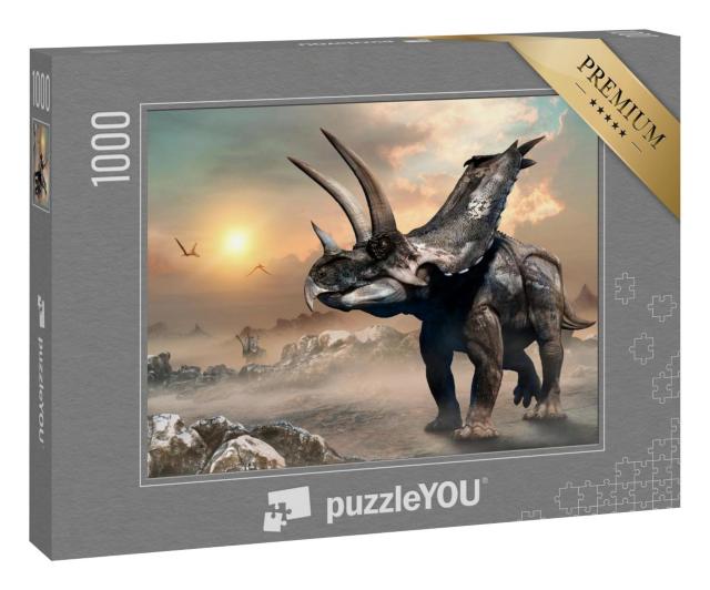 Puzzle 1000 Teile „Agujaceratops, 3D-Illustration“