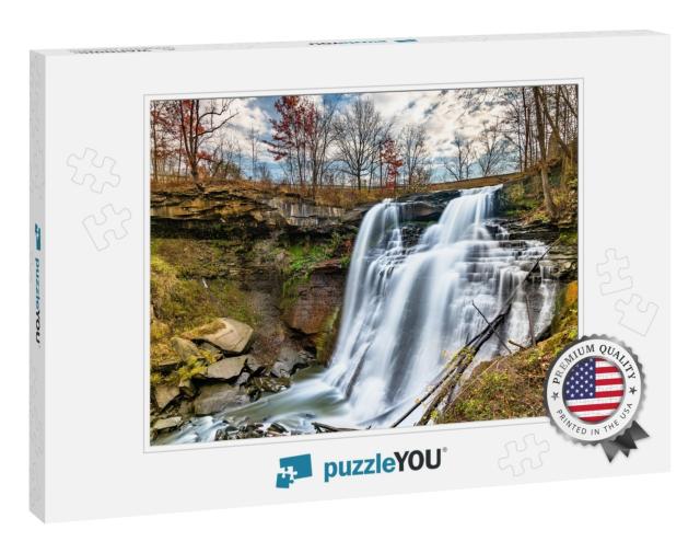 Breandywine Falls At Cuyahoga Valley National Park in Ohi... Jigsaw Puzzle