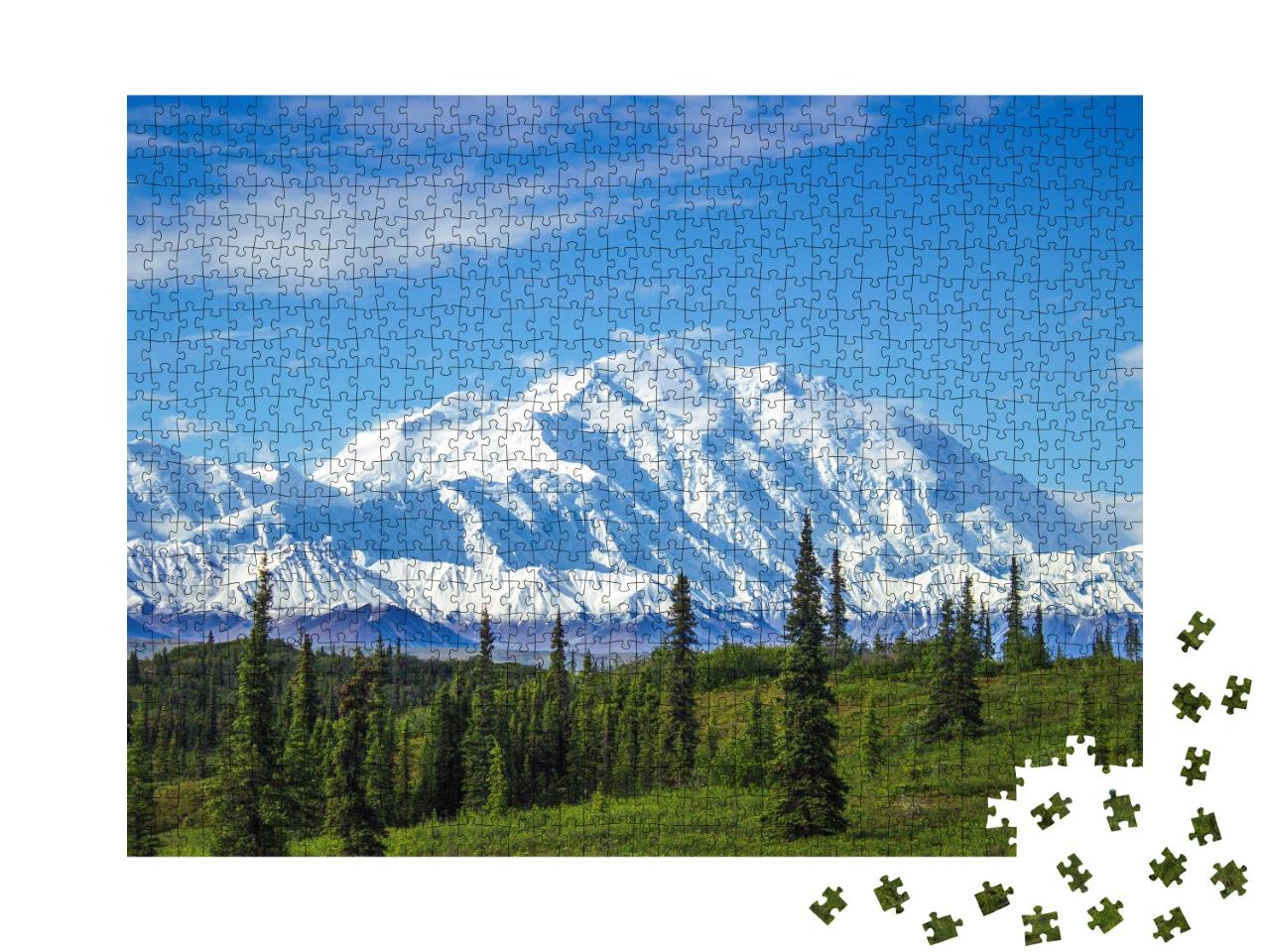 Puzzle 1000 Teile „Frühmorgendlicher Blick auf den Mount Denali“