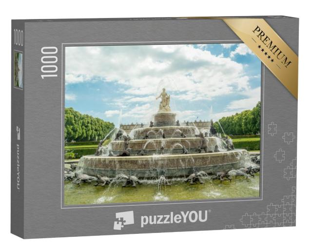 Puzzel 1000 stukjes „Fontein bij het kasteel van koning Ludwig aan de Herreninsel, Chiemsee, Duitsland“