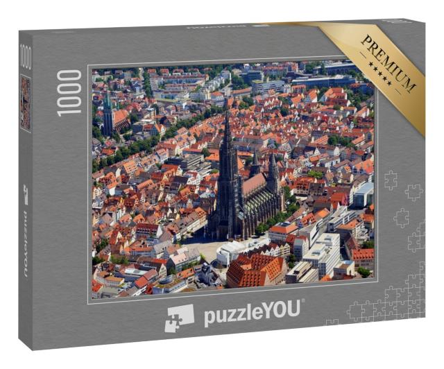 Puzzle 1000 Teile „Vogelperspektive: Ulmer Münster und Altstadt von Ulm“