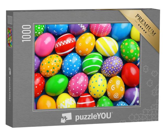 Puzzel 1000 stukjes „Veel kleurrijke paaseieren“