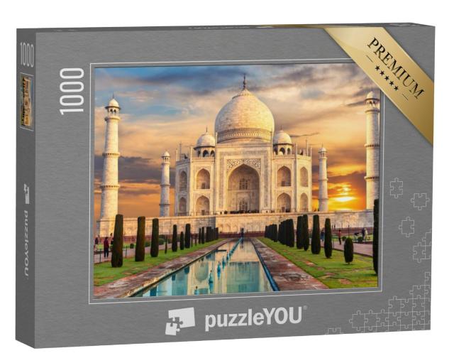 Puzzel 1000 stukjes „Taj Mahal bij zonsondergang, India, Agra“