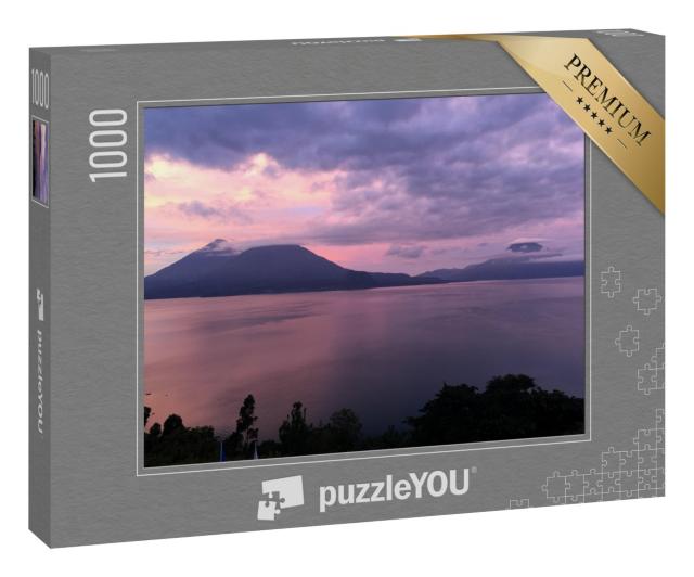 Puzzle 1000 Teile „Wunderschöner See Atitlán im Sonnenuntergang, Guatemala“