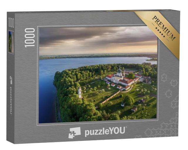 Puzzel 1000 stukjes „Luchtfoto van het Pazaislis klooster bij Kaunas, Litouwen“