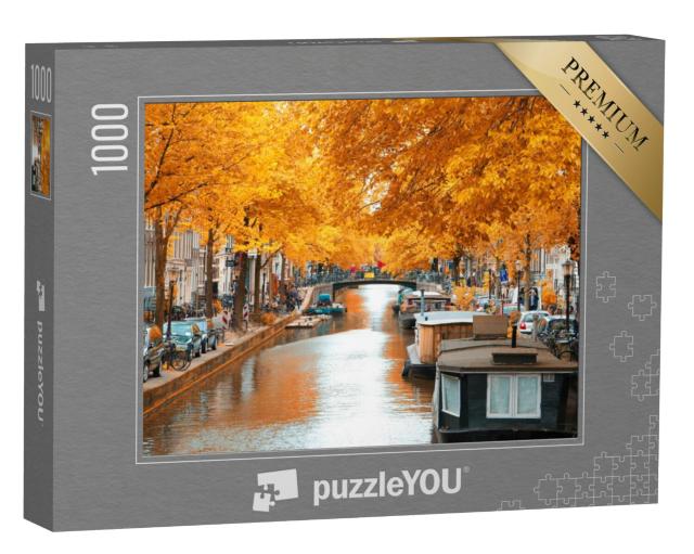 Puzzel 1000 stukjes „Amsterdam herfst, mooie plekken in Europa“