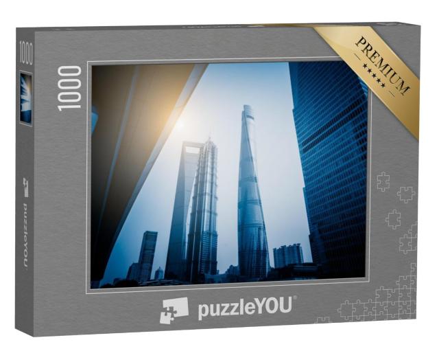 Puzzel 1000 stukjes „Shanghai World Financial Centre en Jin Mao-toren“