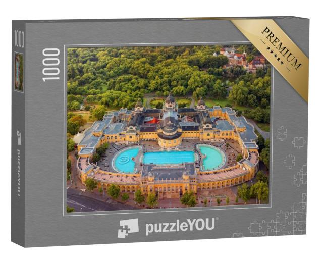 Puzzel 1000 stukjes „Luchtfoto van een thermaal bad in Boedapest, Hongarije, Europa“