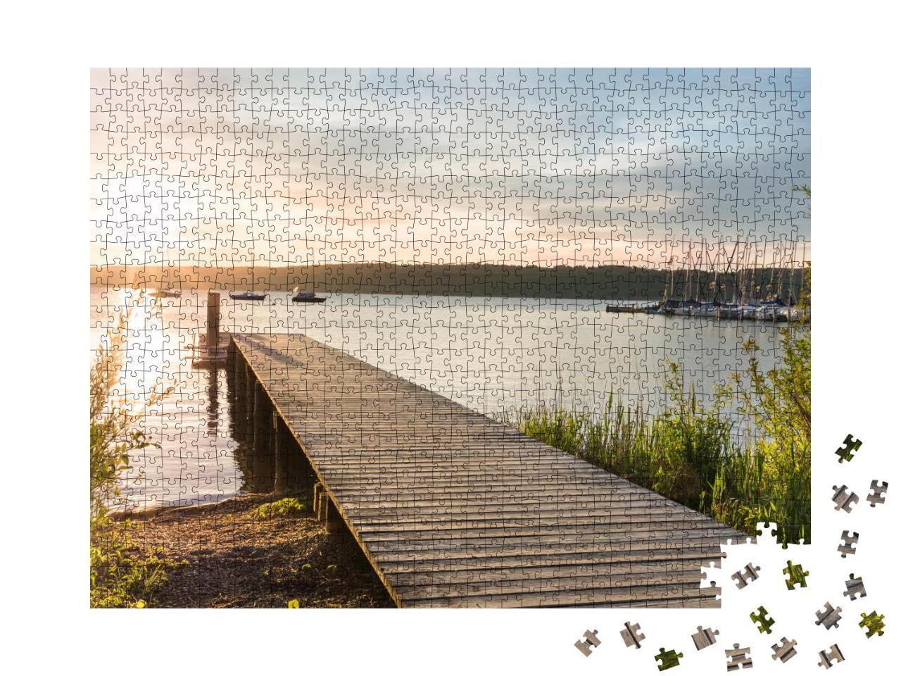 Puzzle 1000 Teile „Sonnenaufgang in Oberbayern am Ammersee“
