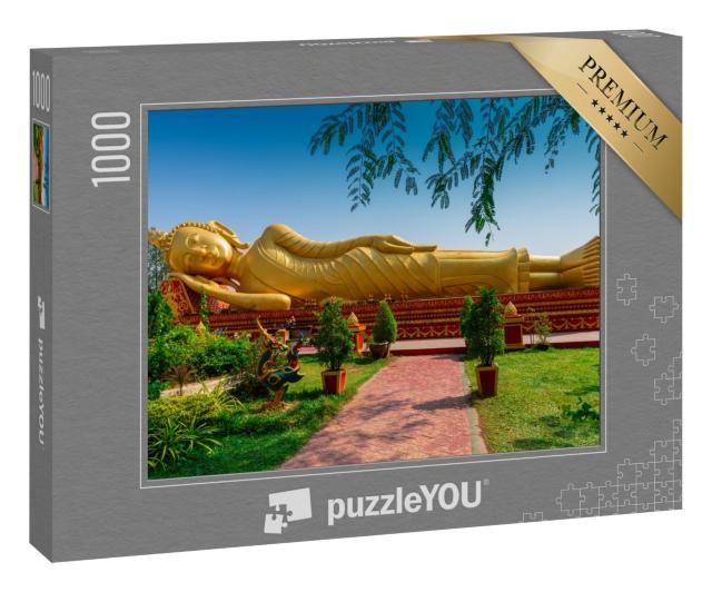 Puzzle 1000 Teile „Schlafender Buddha im Wat Pha That Luang, Vientiane, Laos“
