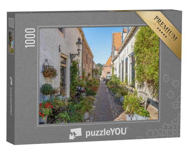 Puzzel 1000 stukjes „Kleine straat met oude, kleine en authentieke huizen in het centrum van Elburg“