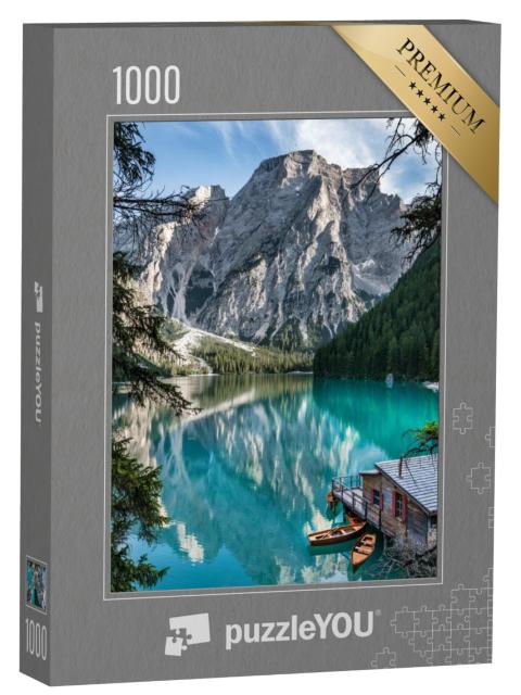 Puzzel 1000 stukjes „Prachtig meer van Braies, Italië“