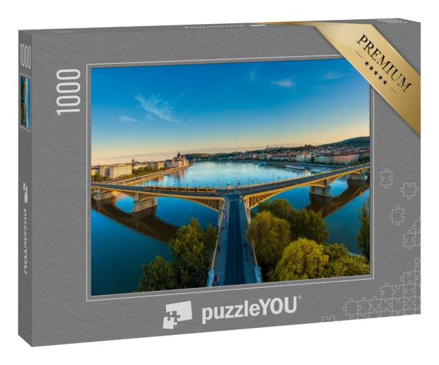 Puzzle 1000 Teile „Panorama über die Margaretenbrücke in Budapest, Ungarn“