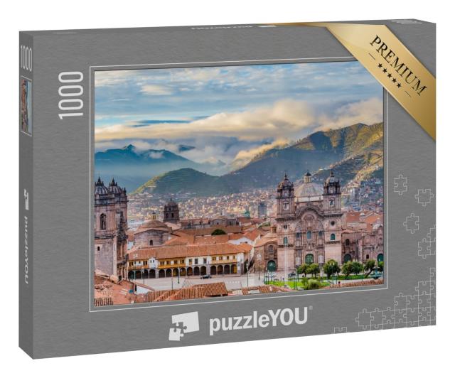 Puzzle „Morgensonne auf der Plaza de Armas, Cusco, Stadt“