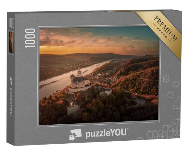 Puzzel 1000 stukjes „Midden-Rijndal: Kasteel Marksburg in de herfst“