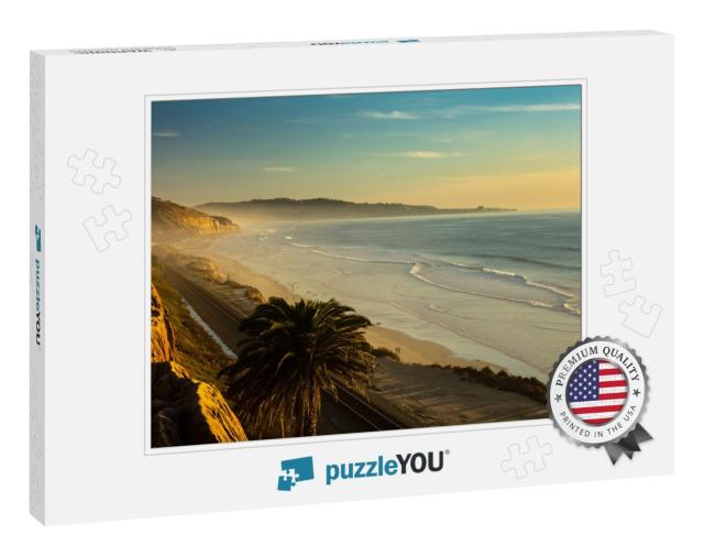 Sunset & Marine Layer At the Torry Pine Beach, San Diego... Jigsaw Puzzle