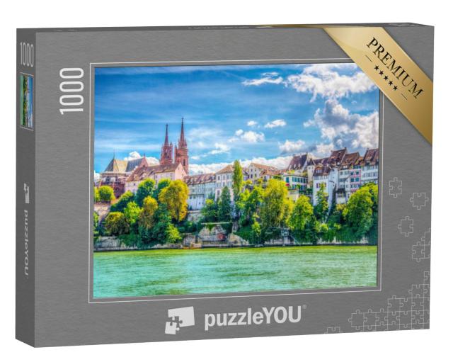 Puzzel 1000 stukjes „Rijnoever in Bazel, Zwitserland“