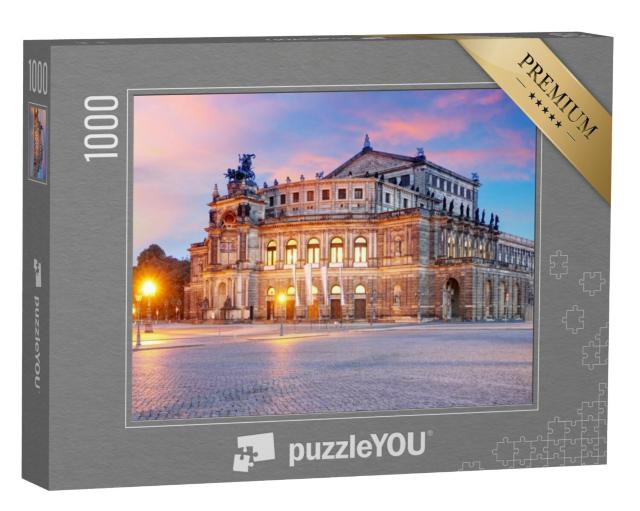 Puzzel 1000 stukjes „Delicate dageraad boven de Semperoper in Dresden“