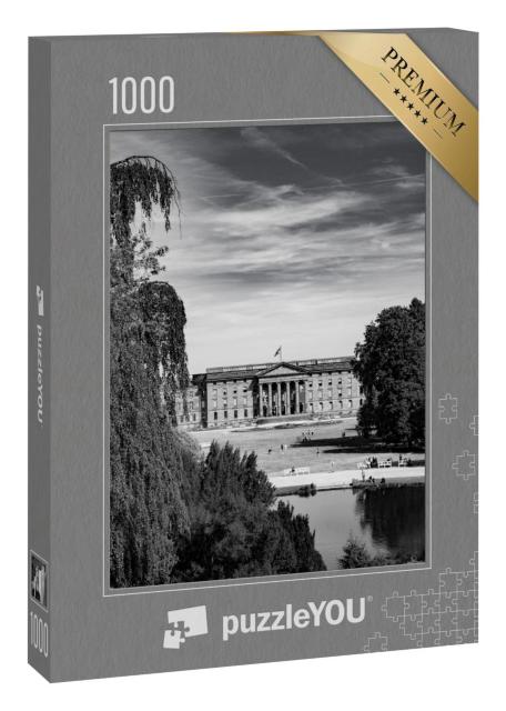 Puzzle 1000 Teile „Impression des Bergparks in Kassel, schwarz-weiß“