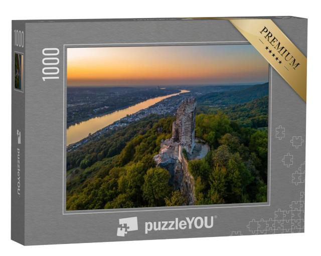 Puzzel 1000 stukjes „Ruïnes van het middeleeuwse kasteel Drachenfels in het Rijndal bij Bonn“