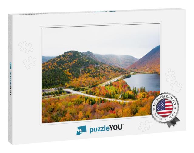 Franconia Notch & Echo Lake, New Hampshire in Autumn... Jigsaw Puzzle